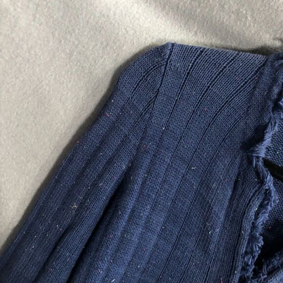 cabi cardigan sweater small xs blue navy confetti navy thick long aa - Picture 9 of 11